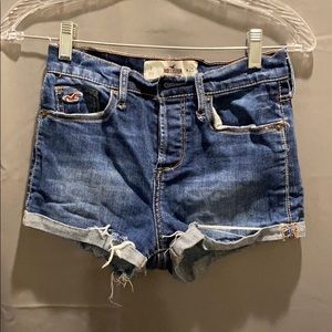 High waist Hollister distressed jean shorts size 1